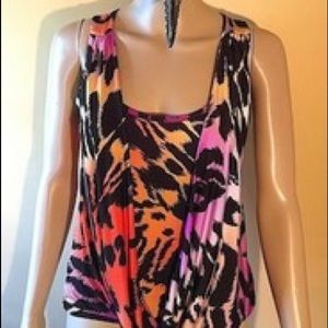 💛🧡💜 COLORFUL ANIMAL PRINT DRESS TANK BLOUSE